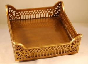 Antique Brass Cocktail Napkin Tray