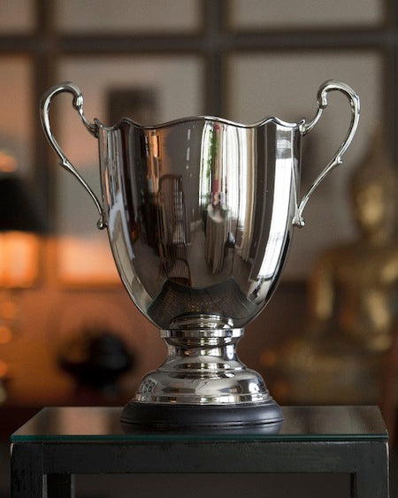 Nickel Plated Brass Trophy Vase –