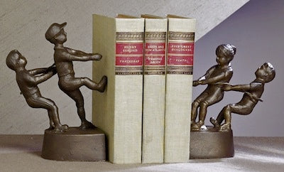 Tug-of-War Bronzed Iron Bookends