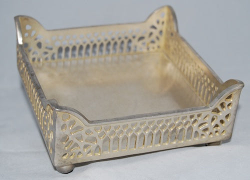 Antique Silver Cocktail Napkin Tray –