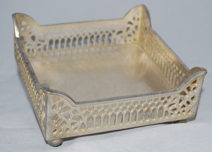 Antique Silver Cocktail Napkin Tray