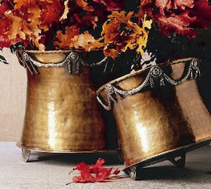 Antique Brass and Silver Planter