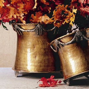 Antiqued Brass Planters