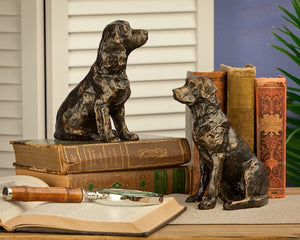 Bronzed Lab and Retriever Statuettes