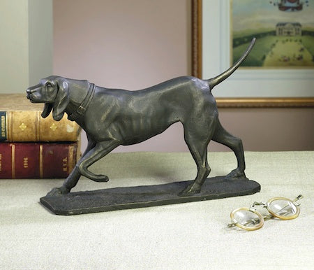 Bronzed Iron English Pointer Statuette