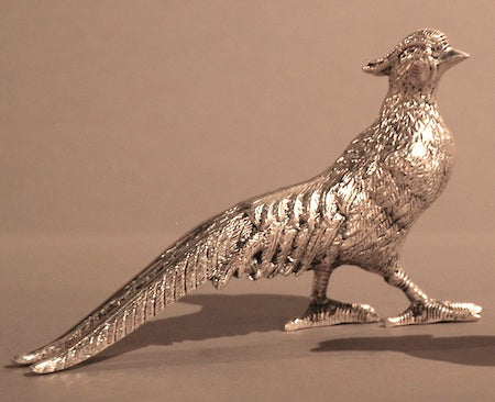 Nickel Finished Brass Pheasants Set of 2