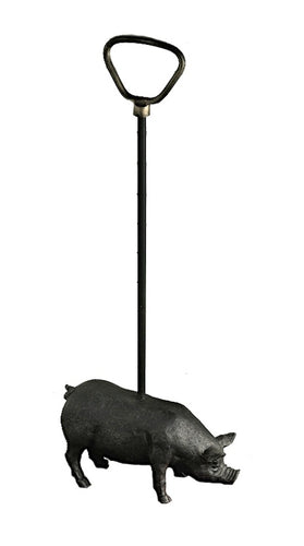 Iron Pig Doorstop with Bronzed Handle