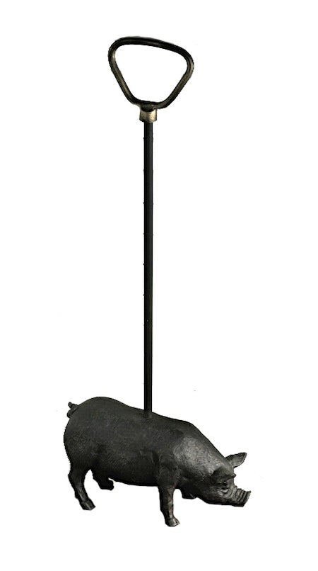 Iron Pig Doorstop with Bronzed Handle