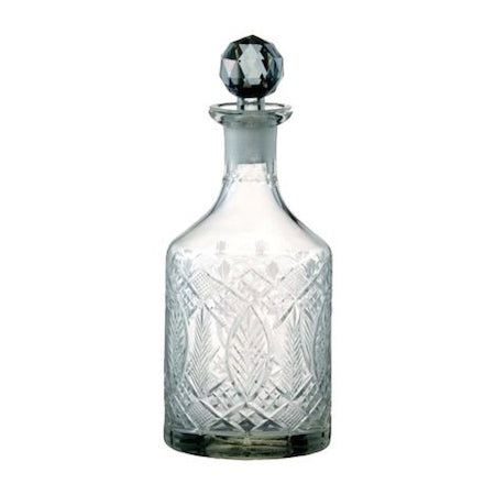 Round Cut Glass Liquor Decanter