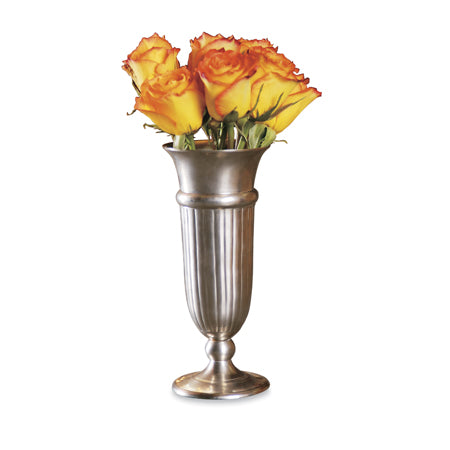Fluted Pewter Vase