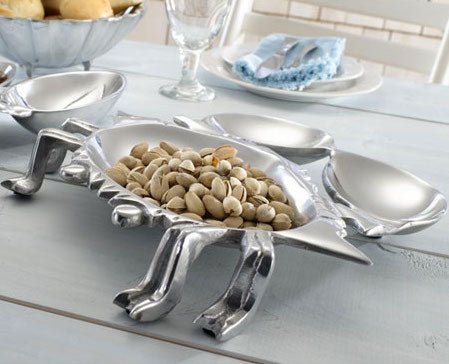 THREE SECTION CRAB DISH