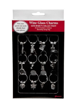 GOURMET WINE GLASS 12PC CHARMS SET