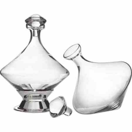 Orbital Decanter with Silver Plated Base and Crystal Stopper