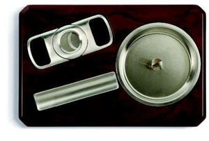 Cigarro Ash Tray Set with Stainless Steel Cigar Cutter