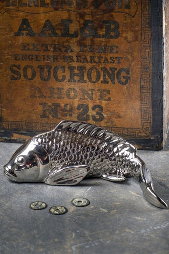 Hong Kong Ceramic Fish with Silver Finish