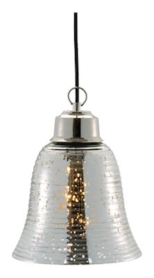 Antiqued Silver Glass Flared Pendant Lamp –