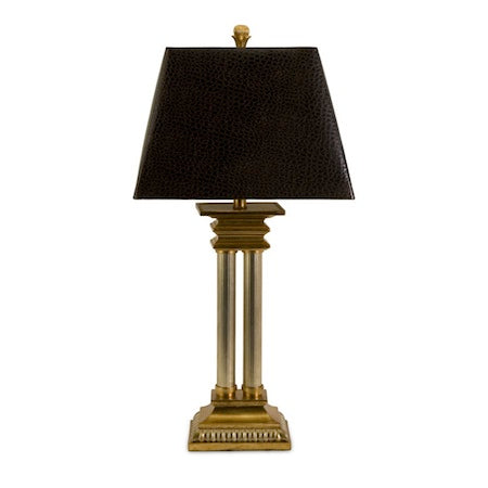 Corinthian Table Lamp with Black Shade