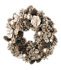 Silver Pinecone Wreath