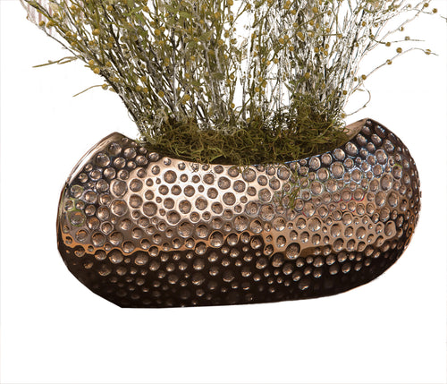 NICKEL FINISH DIMPLED CENTERPIECE