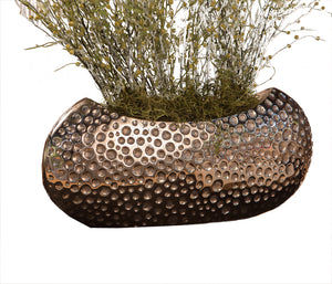 NICKEL FINISH DIMPLED CENTERPIECE