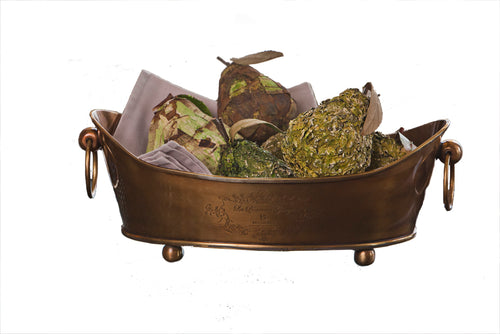 ANTIQUE BRASS OVAL CENTERPIECE
