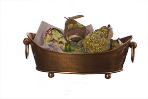 ANTIQUE BRASS OVAL CENTERPIECE