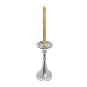 Silver Beaded Pillar & Taper Candleholder, Small